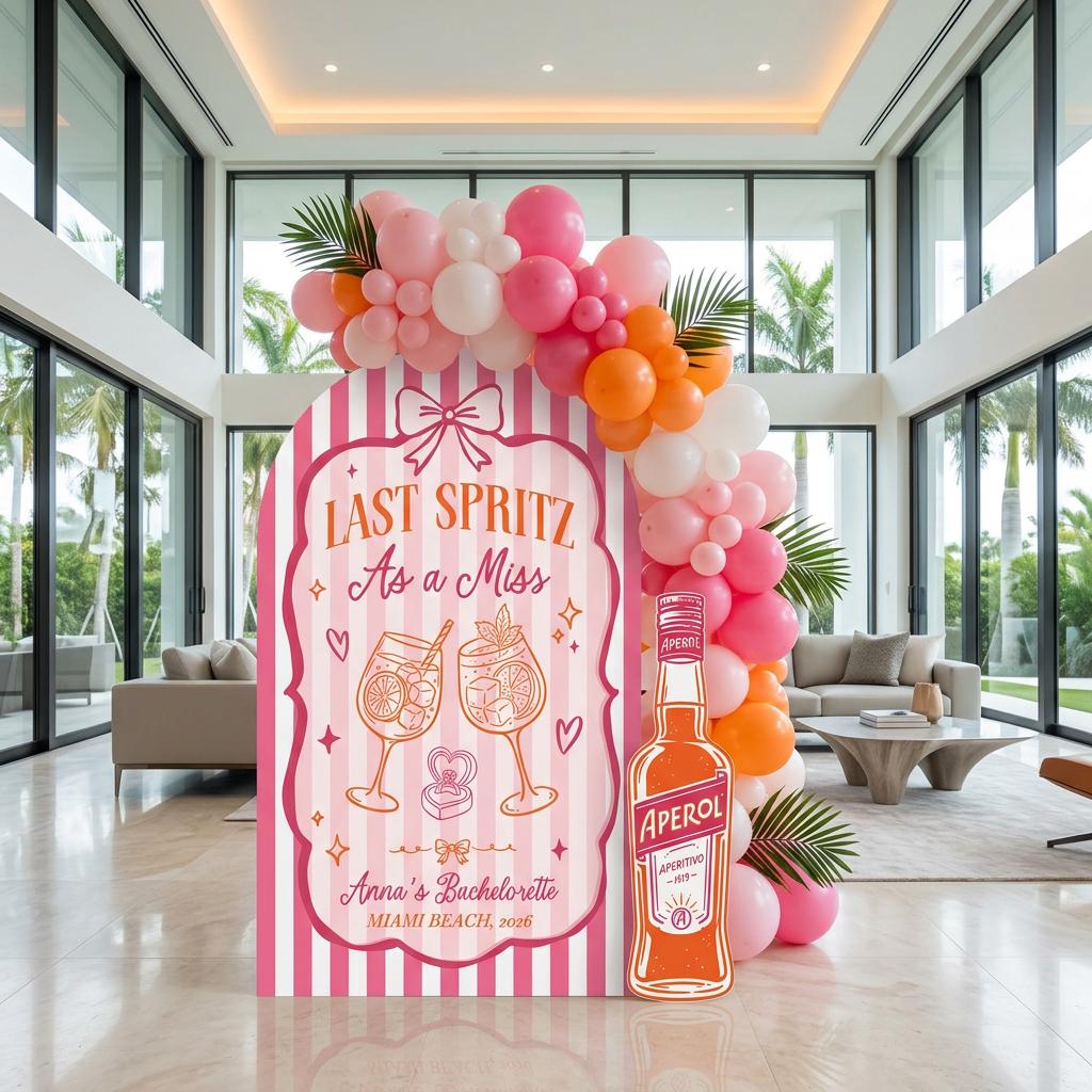 Last Spritz as a Miss Bachelorette Backdrop Set - display 3
