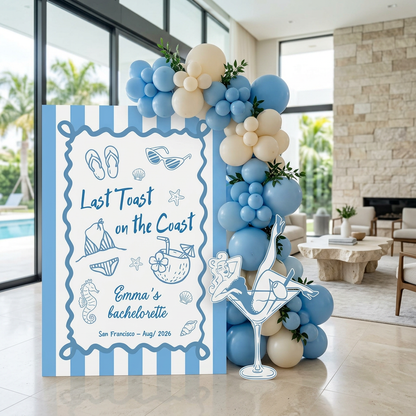 Last Toast on the Coast Bachelorette Backdrop Set - display 3