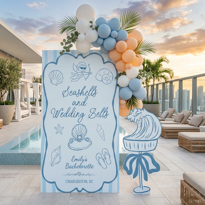 Seashells and Wedding Bells Bachelorette Backdrop Set - display 4
