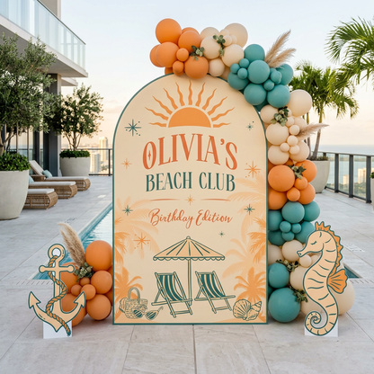 Beach Club Birthday Party Arch Sign Set - display 4