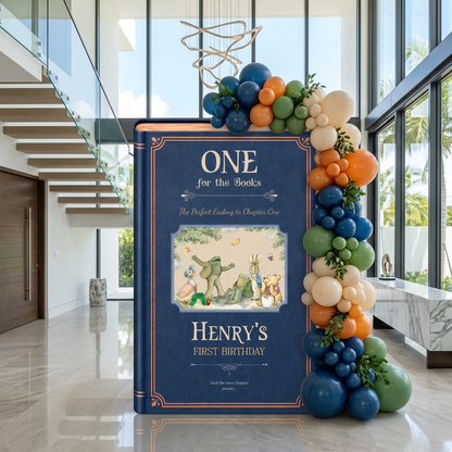 One for the Books Storybook Backdrop (Midnight Framed)