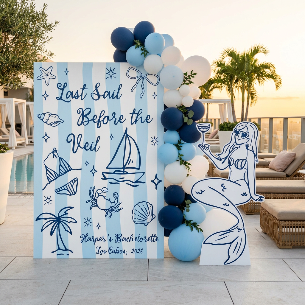 Last Sail Before the Veil Bachelorette Backdrop Set - display 4