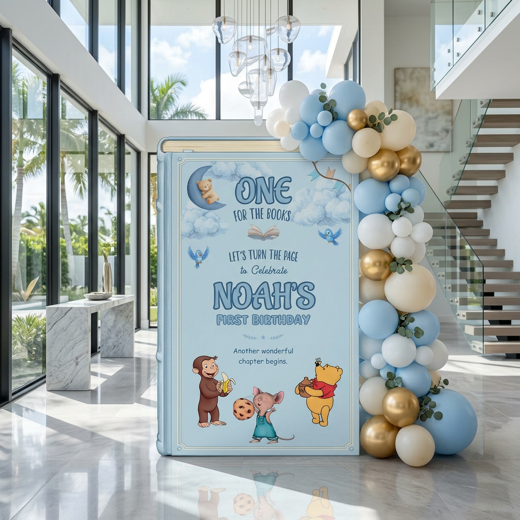 One for the Books Storybook Backdrop (Moonlit Clouds)