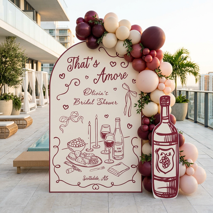 That's Amore Italian Wine Bridal Shower Backdrop Set - display 4