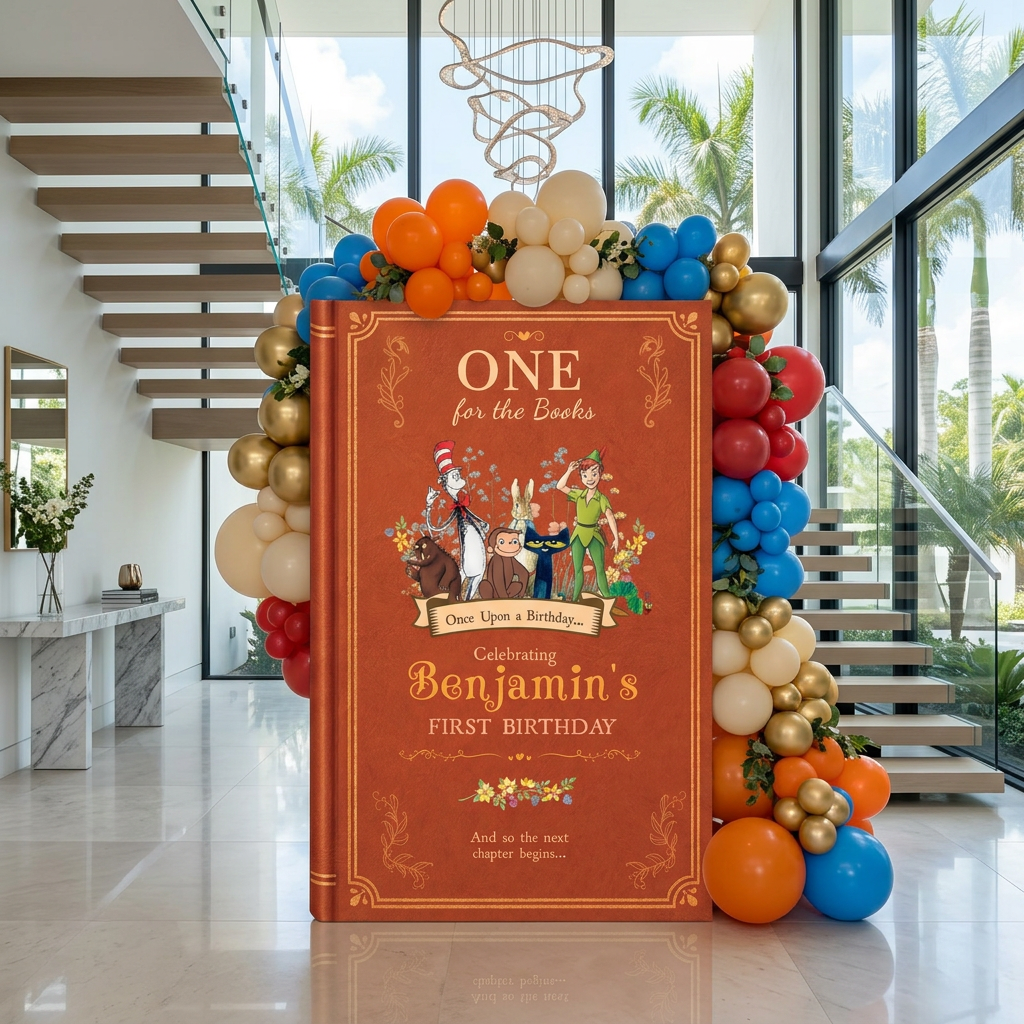 One for the Books Storybook Backdrop (Crimson Tale)