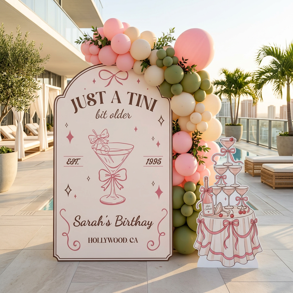 Just a Tini Bit Older Birthday Party Backdrop Set - display 4