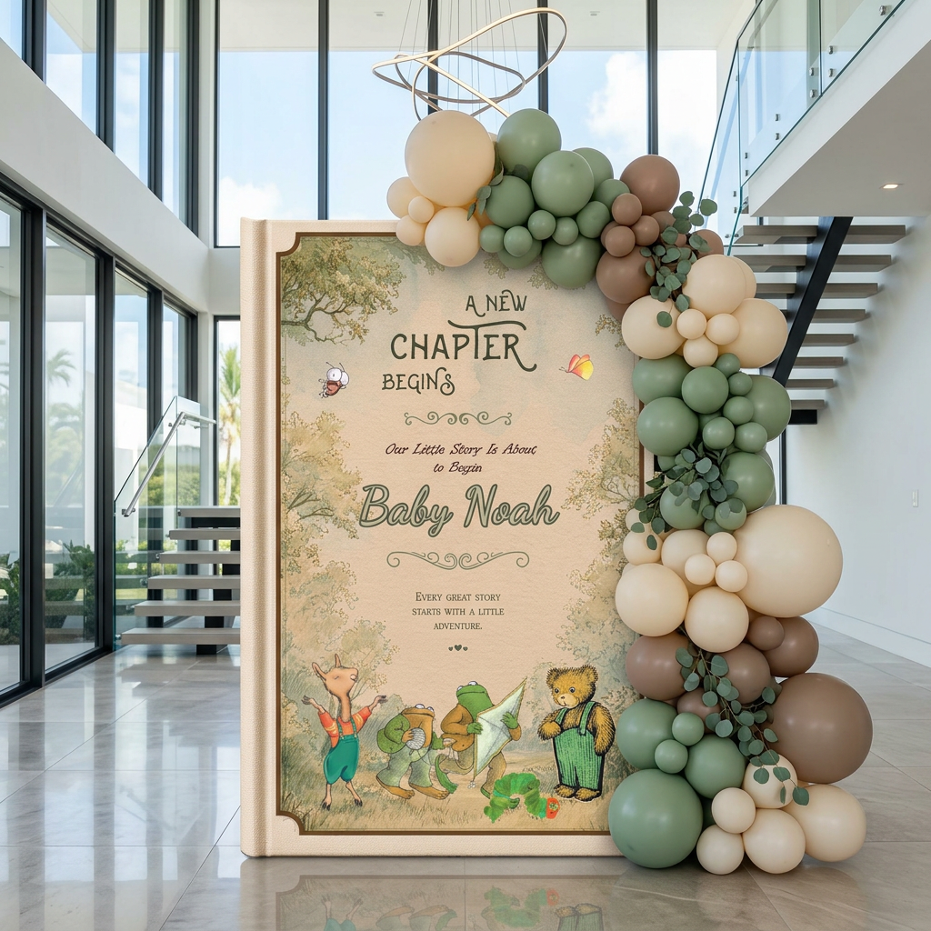 A New Chapter Begins Storybook Backdrop (Woodland Sage)