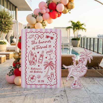 The Summer I Turned 30 Birthday Backdrop Set - display 4