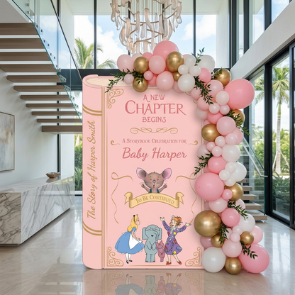 A New Chapter Begins Storybook Backdrop (Blush Pink Chapter)
