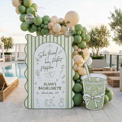 She Found Her Perfect Matcha Bachelorette Backdrop Set - display 4