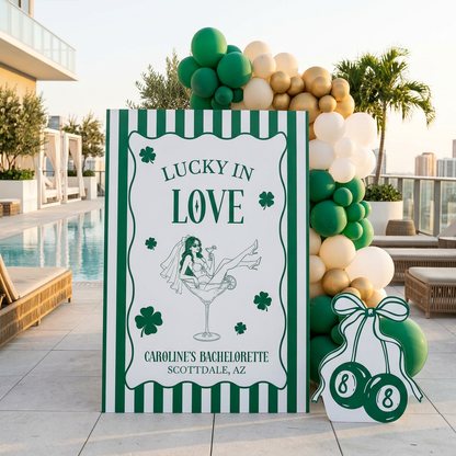Lucky in Love Bachelorette Party Backdrop Set - display 4