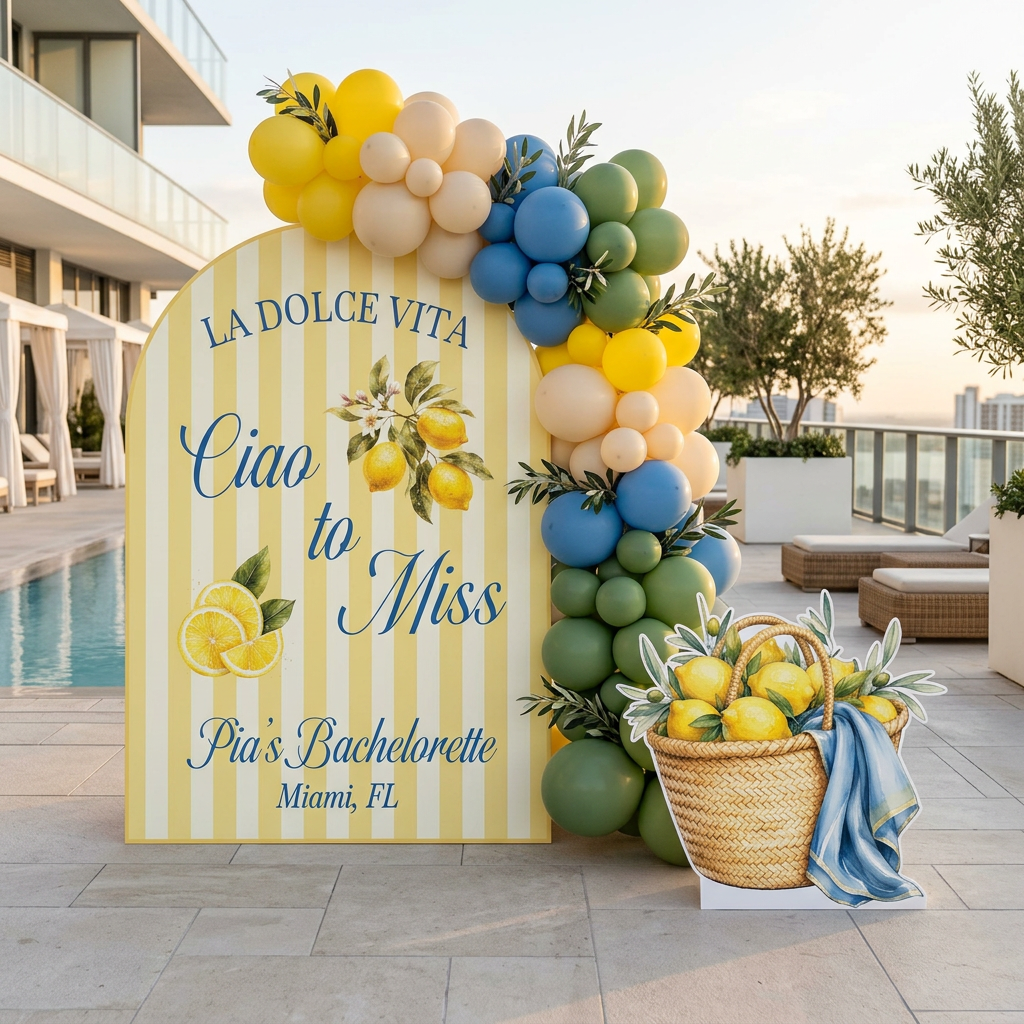 Ciao to Miss Italian Lemon Bachelorette Backdrop Set - display 4
