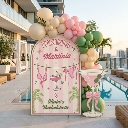 Bikinis and Martinis Bachelorette Party Backdrop Set - display 4