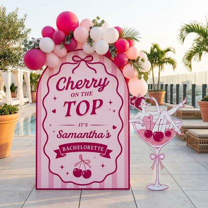 Cherry on Top Bachelorette Party Backdrop Set - display 4