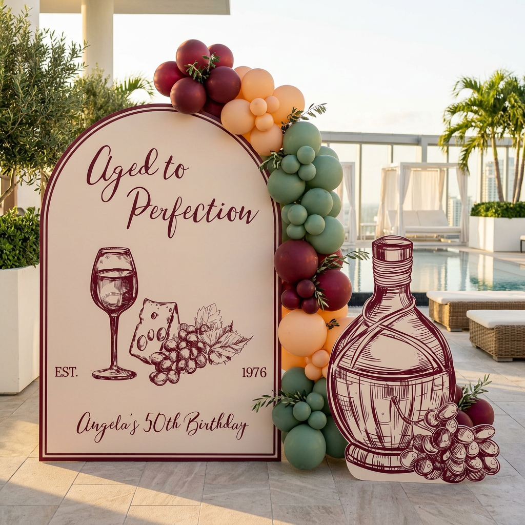 Aged to Perfection Wine Theme Birthday Party Set - display 4