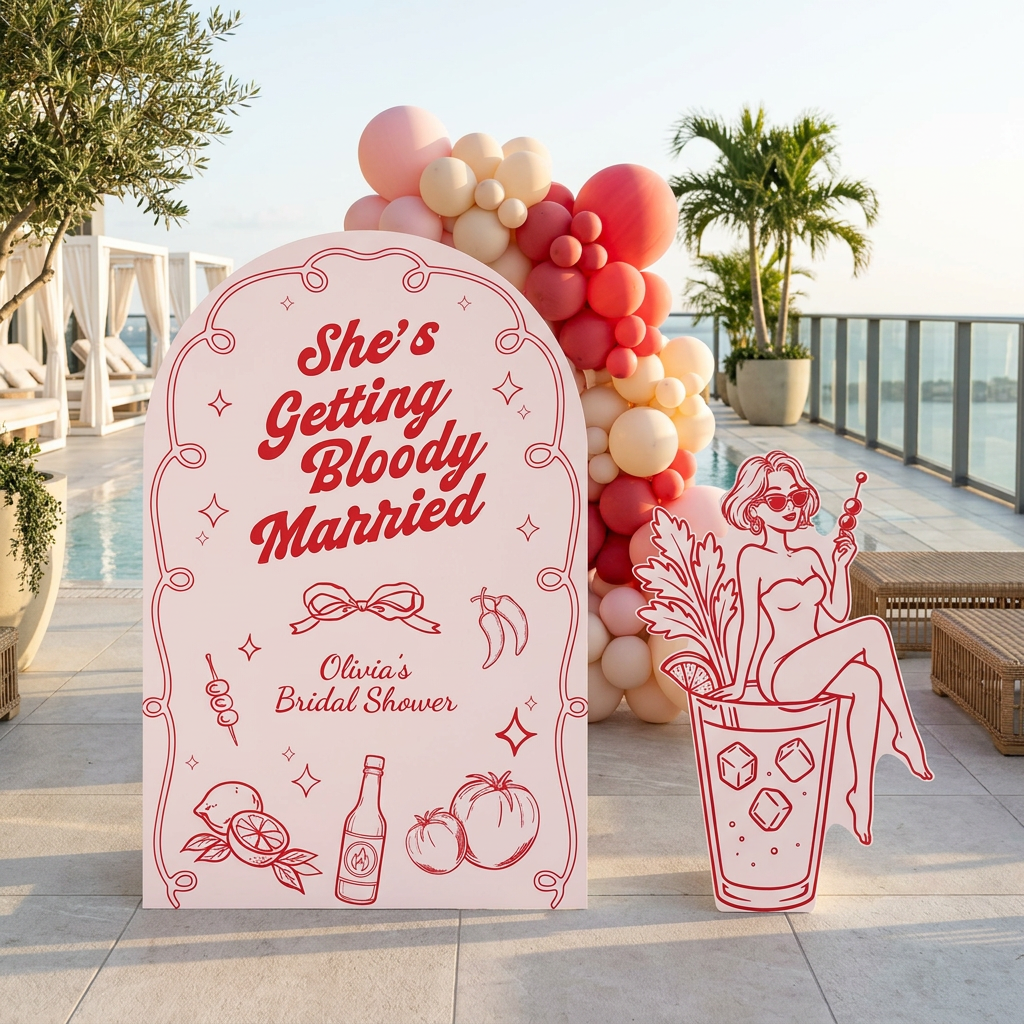 Bloody Married Bridal Shower Backdrop Set - display 4
