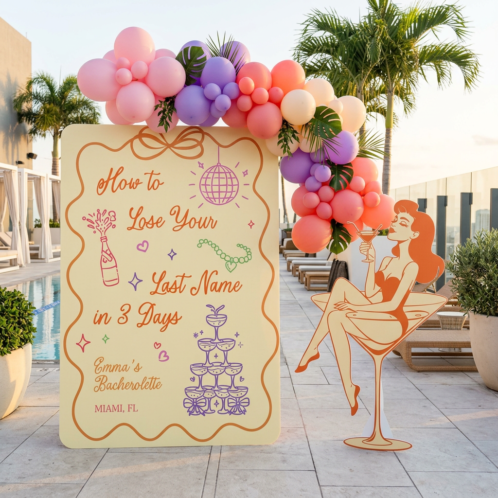 Lose Your Last Name Bachelorette Backdrop Set - display 4