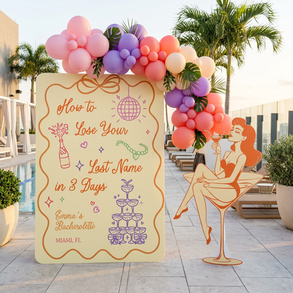 Lose Your Last Name Bachelorette Backdrop Set - display 4