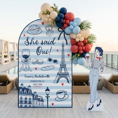 She Said Oui Paris Bachelorette Party Backdrop Set - display 4