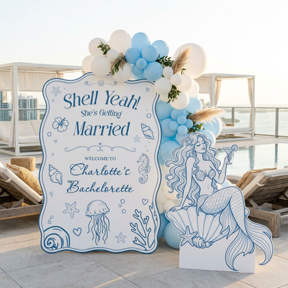 Shell Yeah Mermaid Bachelorette Party Sign Set - display 4