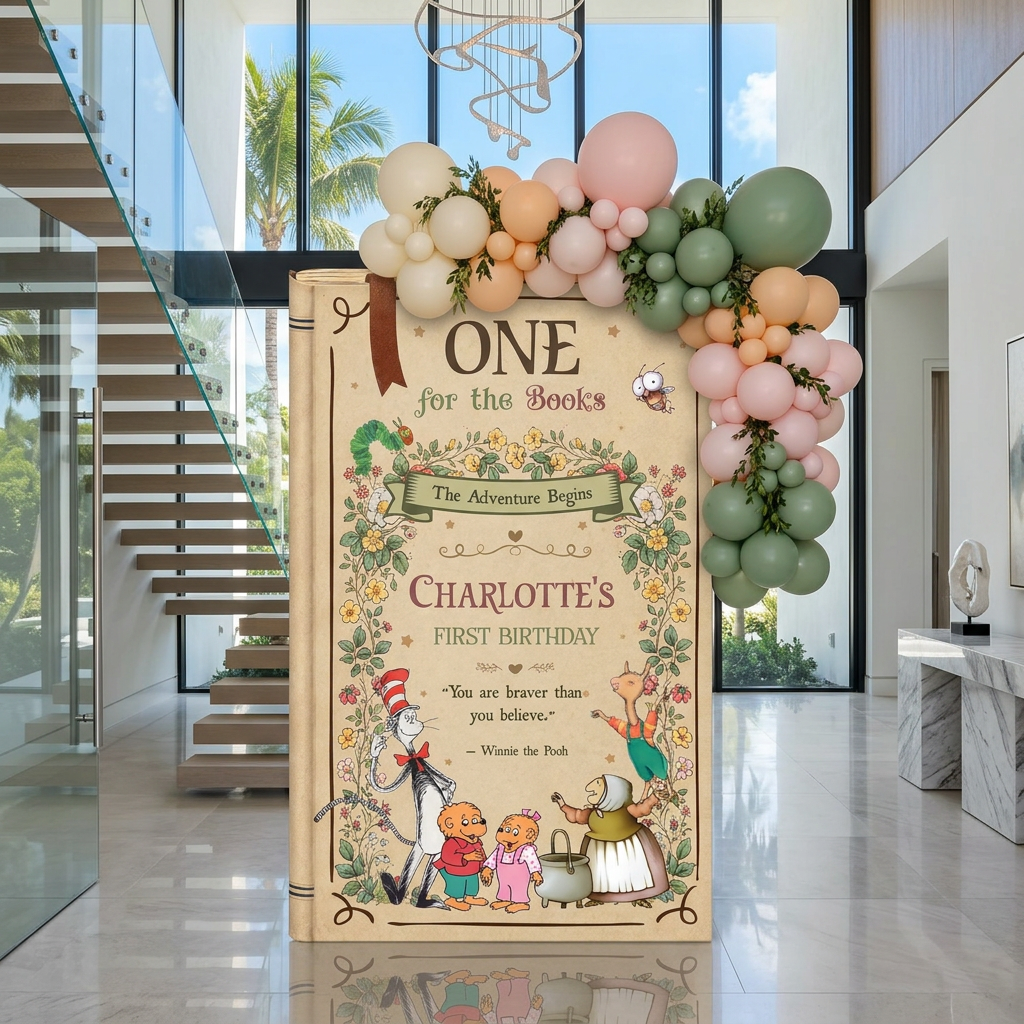 One for the Books Storybook Backdrop (Botanical Garden)