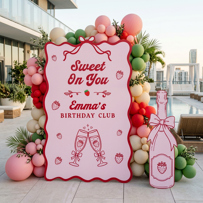Sweet On You Strawberry Birthday Club Backdrop Set - display 4