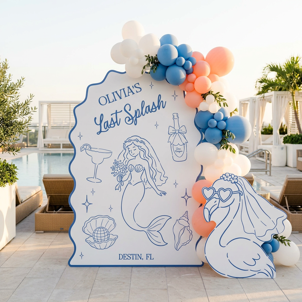 Last Splash Bachelorette Party Backdrop Set - display 4