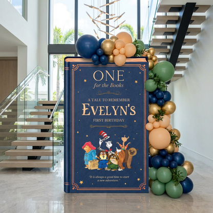 One for the Books Storybook Backdrop (Navy Storyteller)