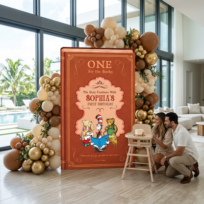 One for the Books Storybook Backdrop (Rust Ornate)