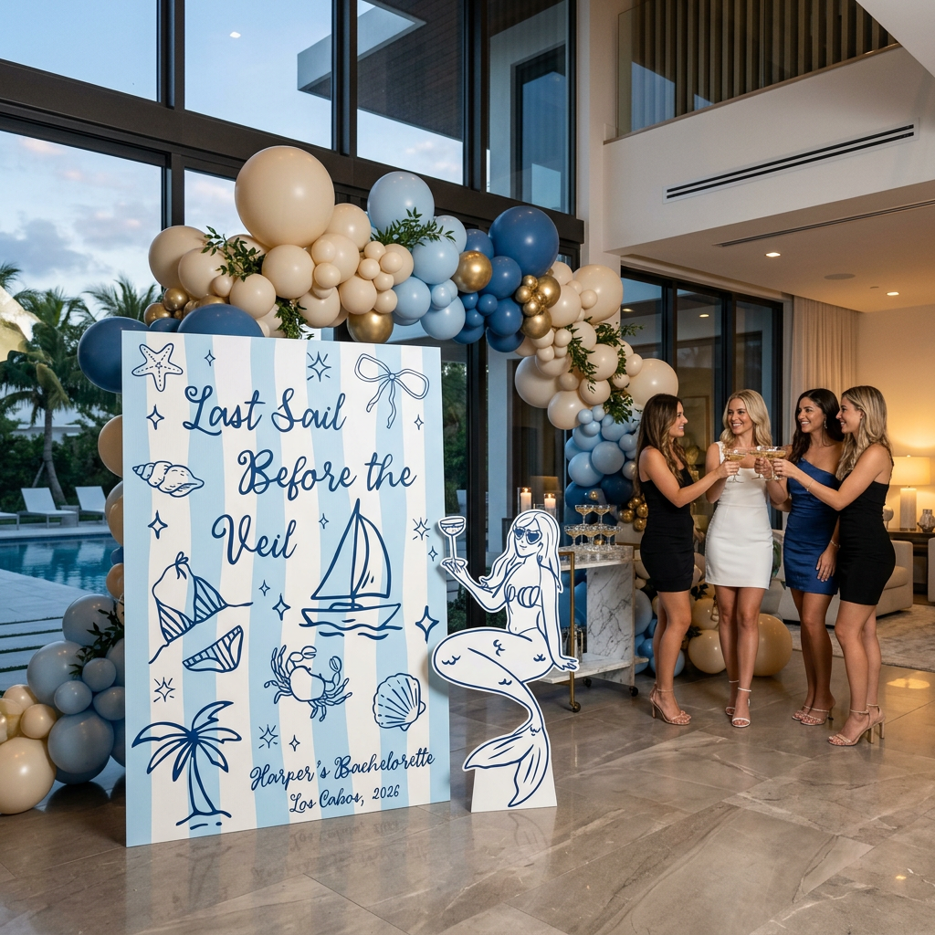 Last Sail Before the Veil Bachelorette Backdrop Set - display 5