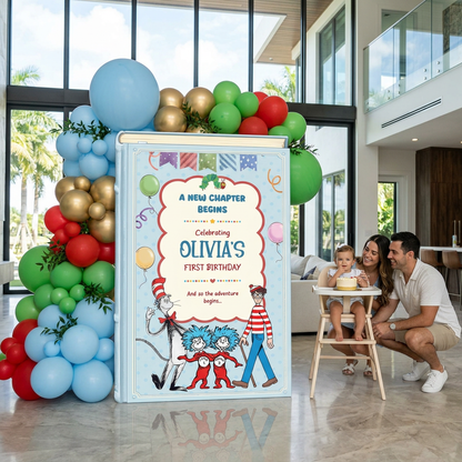 One for the Books Storybook Backdrop (Polka Dot Party)