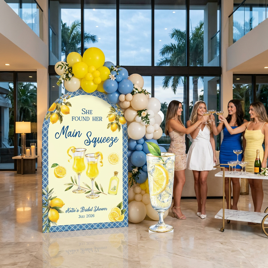 Main Squeeze Lemon Bridal Shower Backdrop Set - display 5