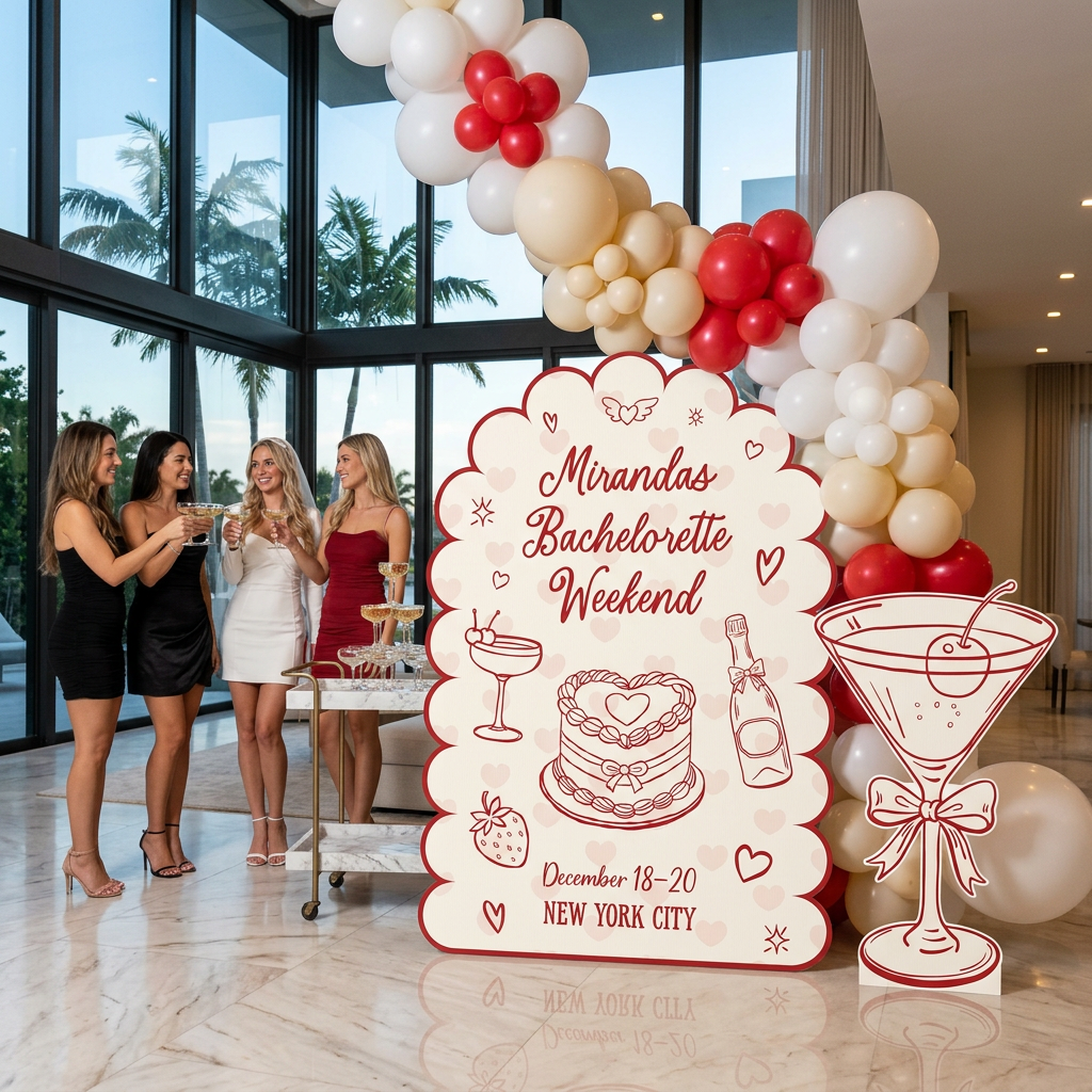Coquette Bachelorette Weekend Party Backdrop Set - display 5