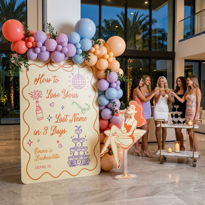 Lose Your Last Name Bachelorette Backdrop Set - display 5