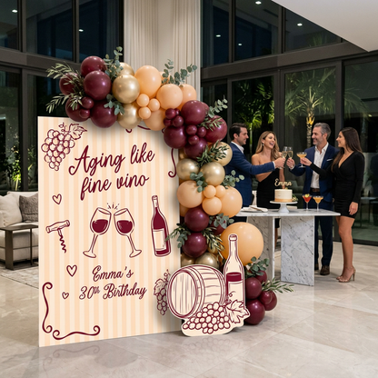 Aging Like Fine Vino Birthday Party Backdrop Set - display 5