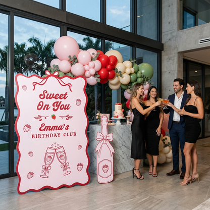 Sweet On You Strawberry Birthday Club Backdrop Set - display 5