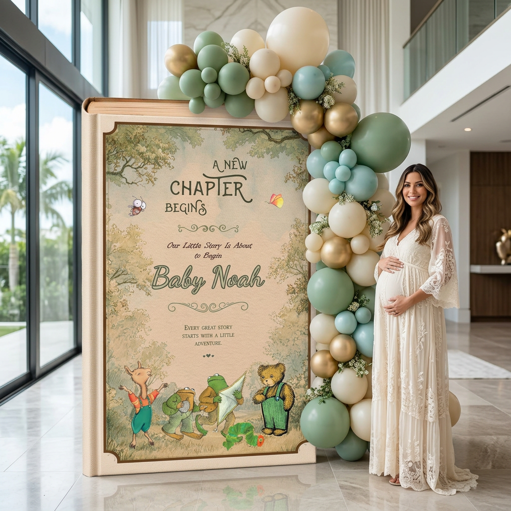 A New Chapter Begins Storybook Backdrop (Woodland Sage)