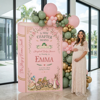 A New Chapter Begins Storybook Backdrop (Sage & Rose)