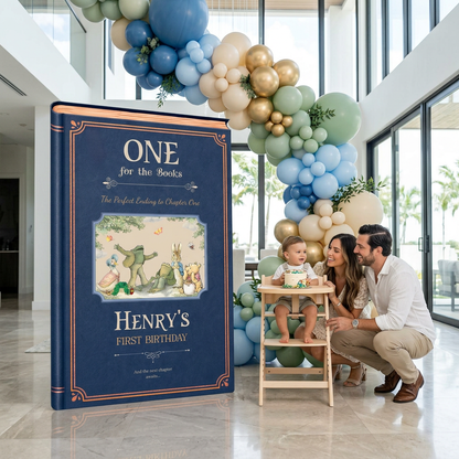 One for the Books Storybook Backdrop (Midnight Framed)