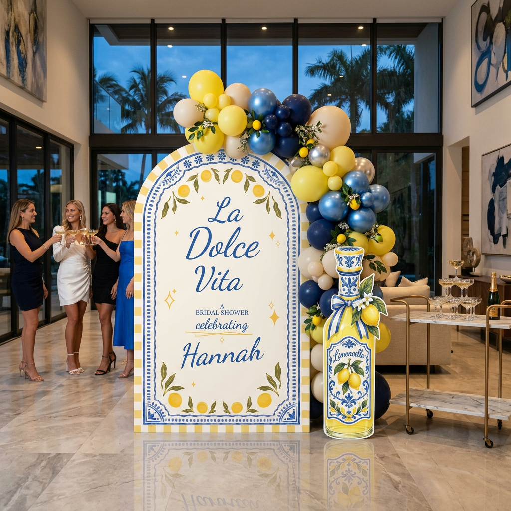 La Dolce Vita Italian Lemon Bridal Shower Backdrop Set - display 5
