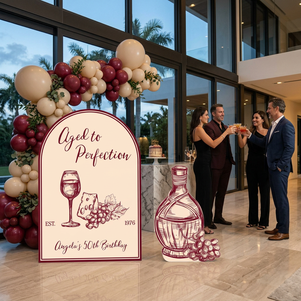 Aged to Perfection Wine Theme Birthday Party Set - display 5