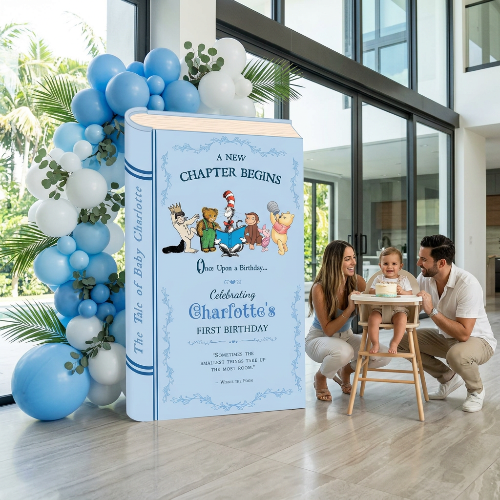 One for the Books Storybook Backdrop (Powder Blue Tale)