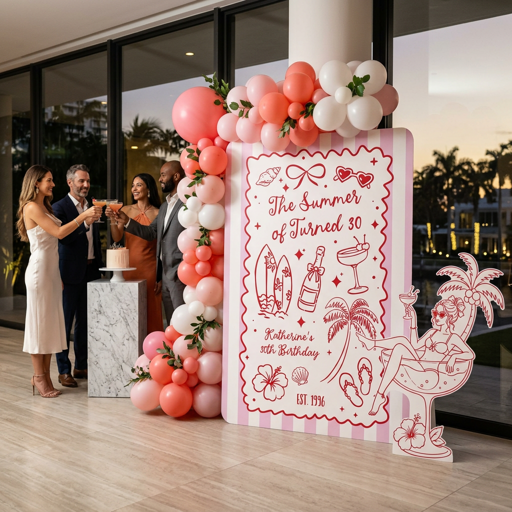 The Summer I Turned 30 Birthday Backdrop Set - display 5